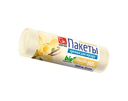 Мешки для мусора 60 л, ароматизированные, Ваниль, бежевые, в рулоне 20 шт., ПНД, 9 мкм, 650х550 мм, GRIFON Aroma, 101-023 V в Арзамасе