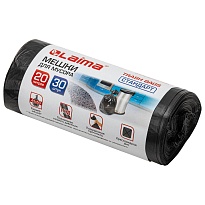 Мешки для мусора 20 л, черные, в рулоне 30 шт., ПНД, 8 мкм, 500х450 мм, LAIMA, 601376 в Арзамасе