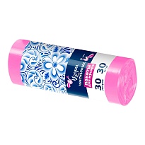 Мешки для мусора 30 л, розовые, в рулоне 30 шт., ПНД, 8 мкм, 560х480 мм, Узоры Чистоты, МУ3605 (ММЭ-30роз) в Арзамасе