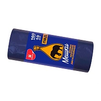 Мешки для мусора 160 л, синие, рулон 10 шт., ПВД, 35 мкм, 1100х900 мм, Уфа Пак, МВ1755 (МВ 160-10ср) в Арзамасе