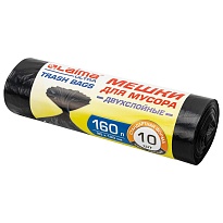 Мешки для мусора 160 л, черные, в рулоне 10 шт., ПВД, 30 мкм, 1200х900 мм, LAIMA ULTRA, 607694 в Арзамасе