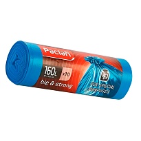 Мешки для мусора 160 л, синие, в рулоне 10 шт., ПВД, 21 мкм, 1200х870 мм, PACLAN Big&Strong, 604075 в Арзамасе