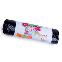 Мешки для мусора 60 л, черные, в рулоне 20 шт., ПНД, 7 мкм, 700х600 мм, Концепция Быта ЭкоДом, 601349 в Арзамасе