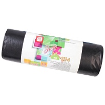 Мешки для мусора 220 л, черные, в рулоне 10 шт., ПВД, 29 мкм, 1100х830 мм, Концепция Быта ЭкоДом, 604924 в Арзамасе
