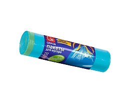 Мешки для мусора 50 л, с завязками, голубые, в рулоне 15 шт., ПНД, 14 мкм, 700х600 мм, GRIFON, 101-063 в Арзамасе