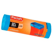 Мешки для мусора 80 л, синие, в рулоне 20 шт., ПНД, 12 мкм, 900х700 мм, PACLAN Classic, 606335 в Арзамасе