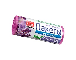 Мешки для мусора 30 л, ароматизированные, Лаванда, сиреневые, в рулоне 20 шт., ПНД, 9 мкм, 560х530 мм, GRIFON Aroma, 101-020 La в Арзамасе